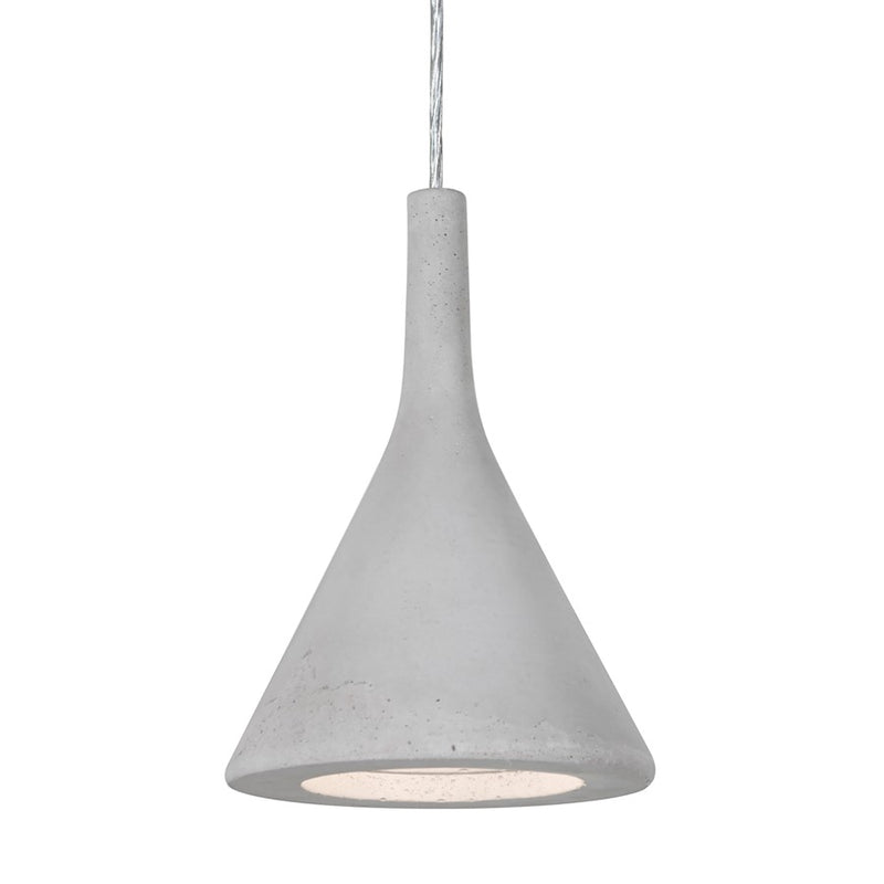 Besa Lighting Gala 6in 1-Light LED Pendant | Industrial Satin Nickel and Gray Concrete | Kitchen Island & Dining Room | Model 1JT-GALANA-LED-SN