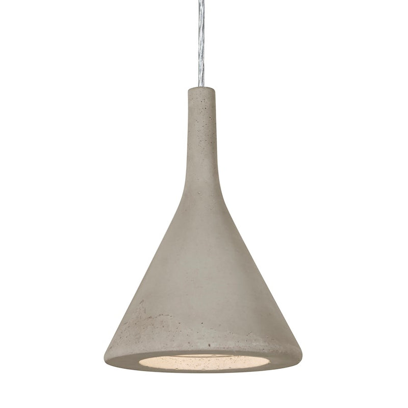 Besa Lighting Gala 6in 1-Light LED Pendant | Industrial Satin Nickel and Tan Concrete | Kitchen Island & Dining Room | Model 1JT-GALATN-LED-SN