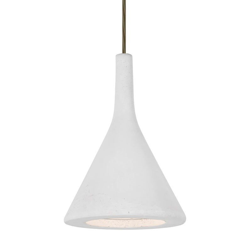 Besa Lighting Gala 6in 1-Light LED Pendant | Industrial Brushed Bronze and White Concrete Shade | Kitchen Island & Dining | Model 1JT-GALAWH-LED-BR