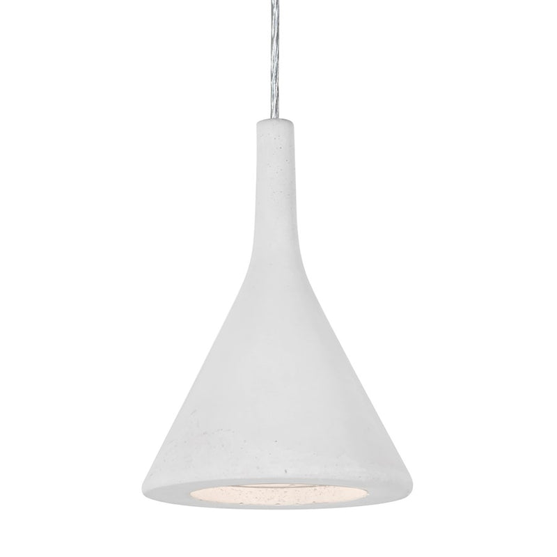 Besa Lighting Gala 6in 1-Light LED Pendant | Industrial Satin Nickel and White Concrete Shade | Kitchen Island & Dining | Model 1JT-GALAWH-LED-SN