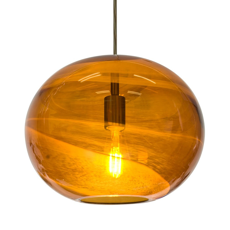 Besa Lighting Geno 1 Light LED Cord Pendant, Bronze/Beige
