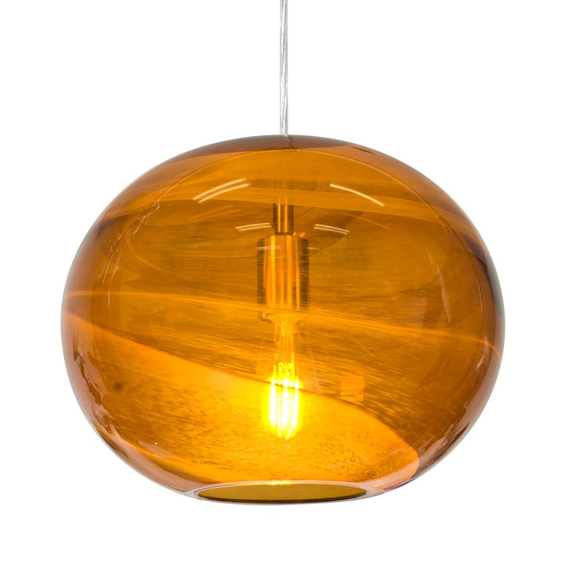 Besa Lighting Geno 1LT LED Cord Pendant, Satin Nickel/Beige