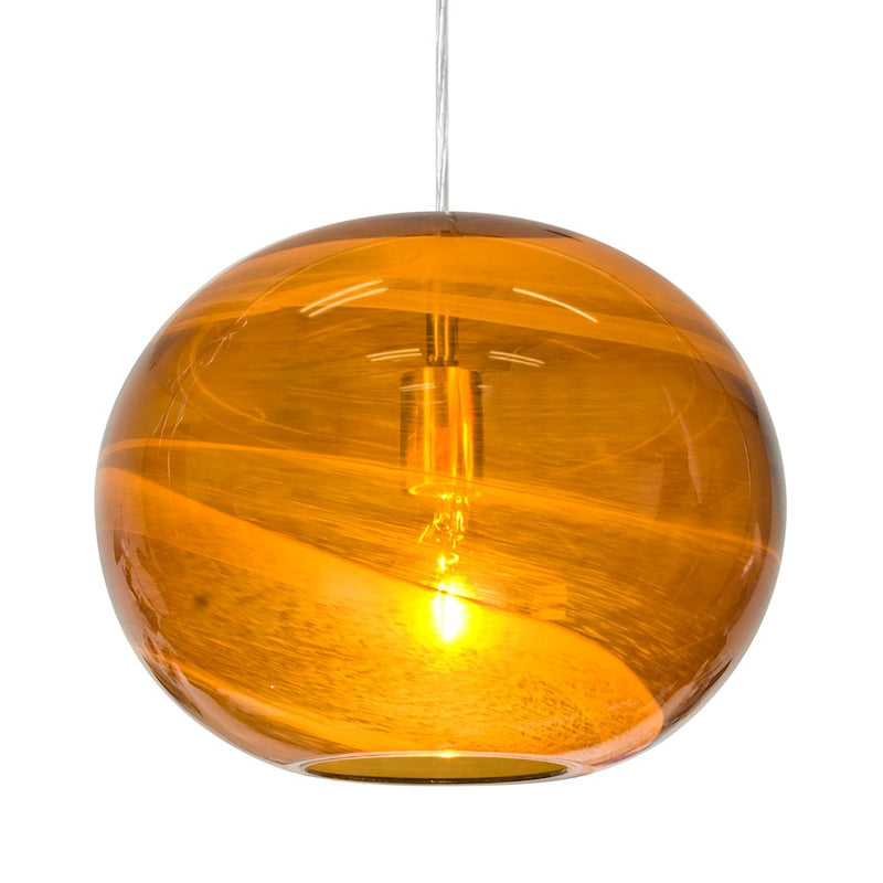 Besa Lighting Geno 1 Light Cord Pendant, Satin Nickel/Beige