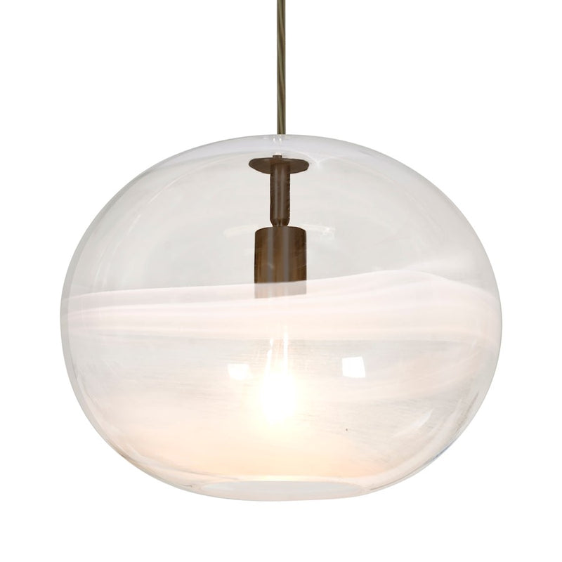 Besa Lighting Geno 13in 1-Light Pendant | Contemporary Bronze and Clear Glass | Kitchen Island & Dining Room | 13 x 13 x 10 in | Model 1JT-GENOCL-BR