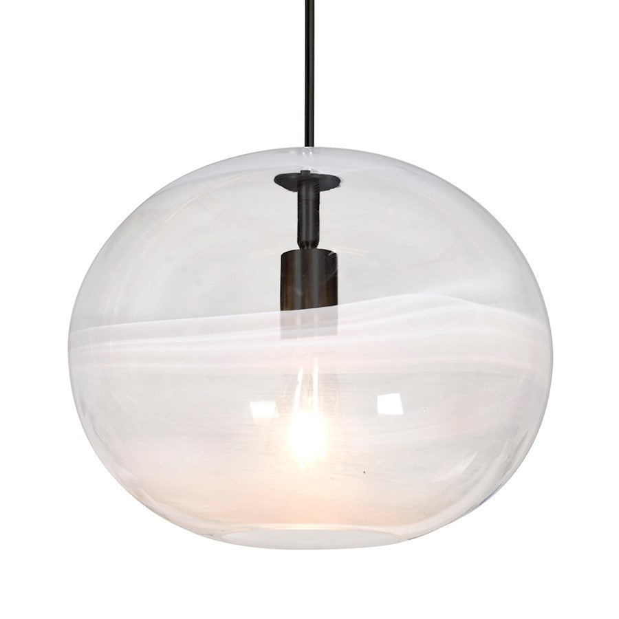 Besa Lighting Geno 1 Light LED Cord Pendant, Black/Clear - 1JT-GENOCL-EDIL-BK