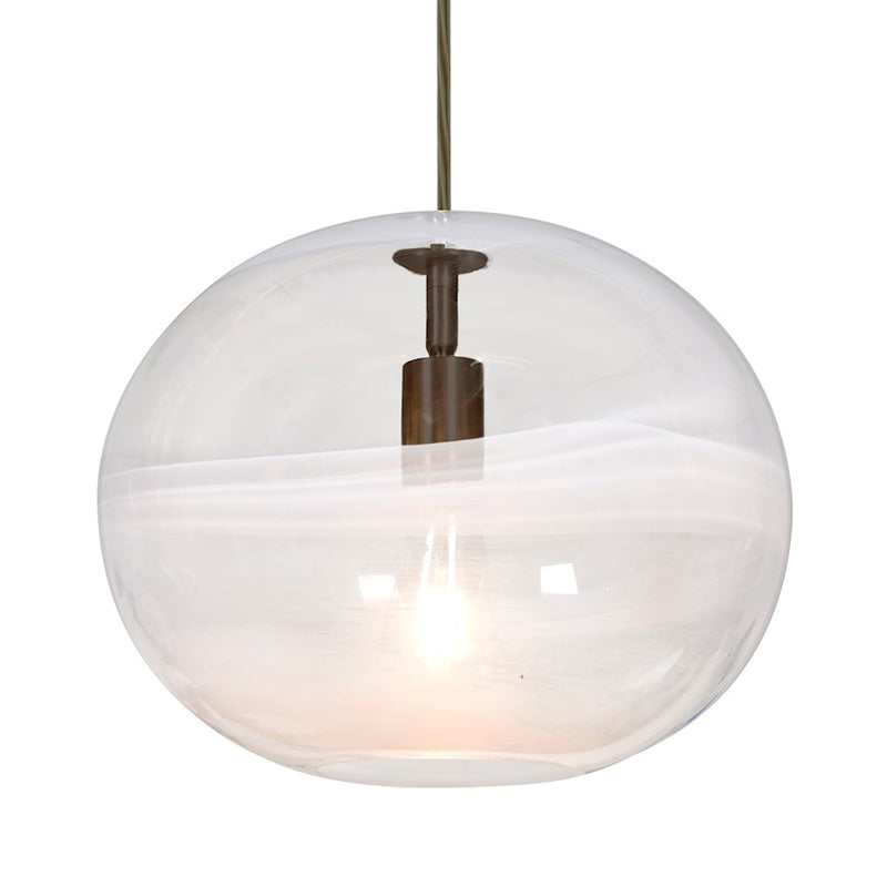 Besa Lighting Geno 13in 1-Light LED Pendant | Contemporary Bronze and Clear Glass | Kitchen Island & Dining Room | Model 1JT-GENOCL-EDIL-BR