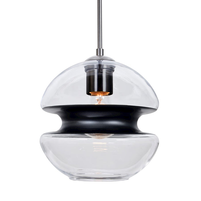 Besa Lighting Hula 8 1 Light Cord Pendant, Satin Nickel/Black - 1JT-HULA8BK-SN