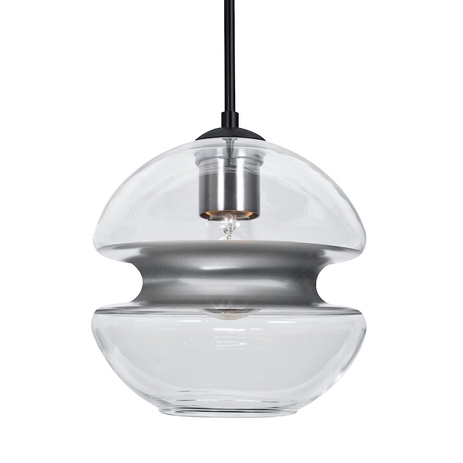 Besa Lighting Hula 8 1 Light Cord Pendant, Black/Silver - 1JT-HULA8SL-BK