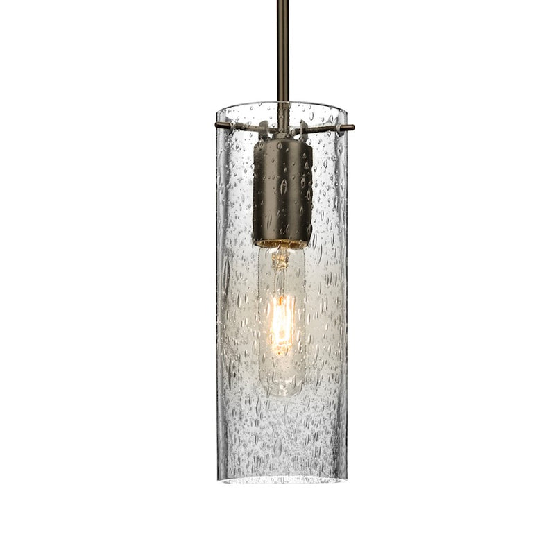 Besa Lighting Juni 10 1-Light Pendant | Brushed Bronze and Clear Glass | Kitchen Island & Dining Room | 3.5 x 10 in | Model 1JT-JUNI10CL-BR