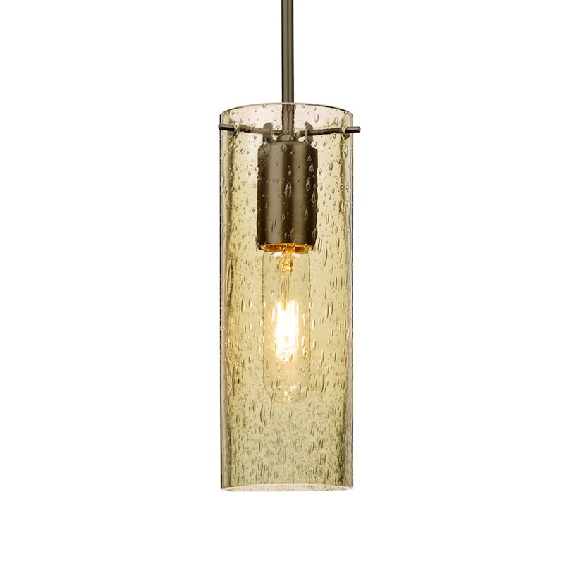 Besa Lighting Juni 10 1-Light Pendant | Transitional Bronze and Gold Glass | Kitchen Island & Dining Room | 3.5 x 10 in | Model 1JT-JUNI10GD-BR