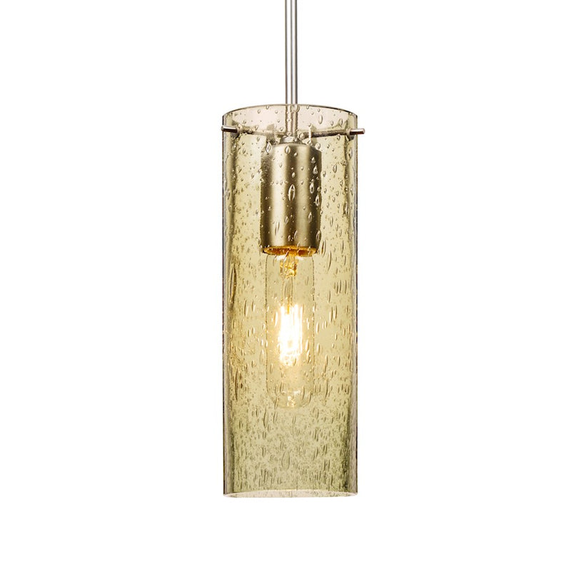 Besa Lighting Juni 10 1-Light Pendant | Transitional Satin Nickel and Gold Glass | Kitchen Island & Dining Room | 3.5 x 10 in | Model 1JT-JUNI10GD-SN