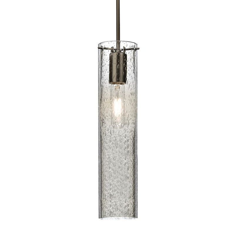 Besa Lighting Juni 16 1-Light Pendant | Brushed Bronze and Clear Glass | Kitchen Island & Dining Room | 3.5 x 16 in | Model 1JT-JUNI16CL-BR