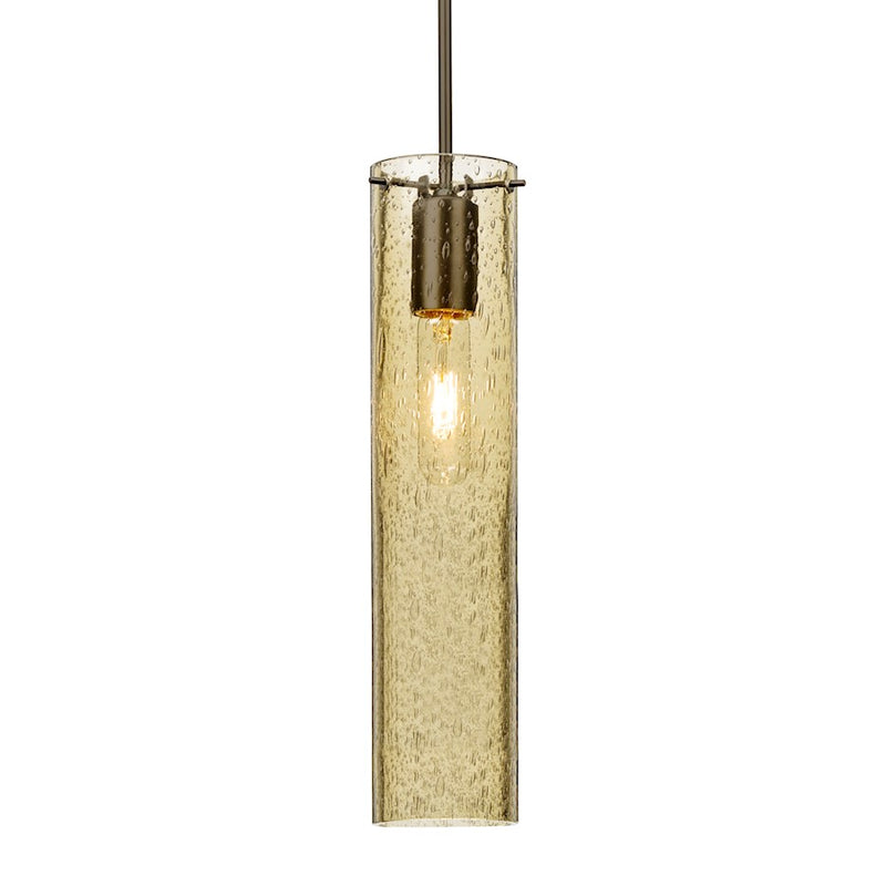 Besa Lighting Juni 16 1-Light Pendant | Transitional Bronze and Gold Glass | Kitchen Island & Dining Room | 3.5 x 16 in | Model 1JT-JUNI16GD-BR