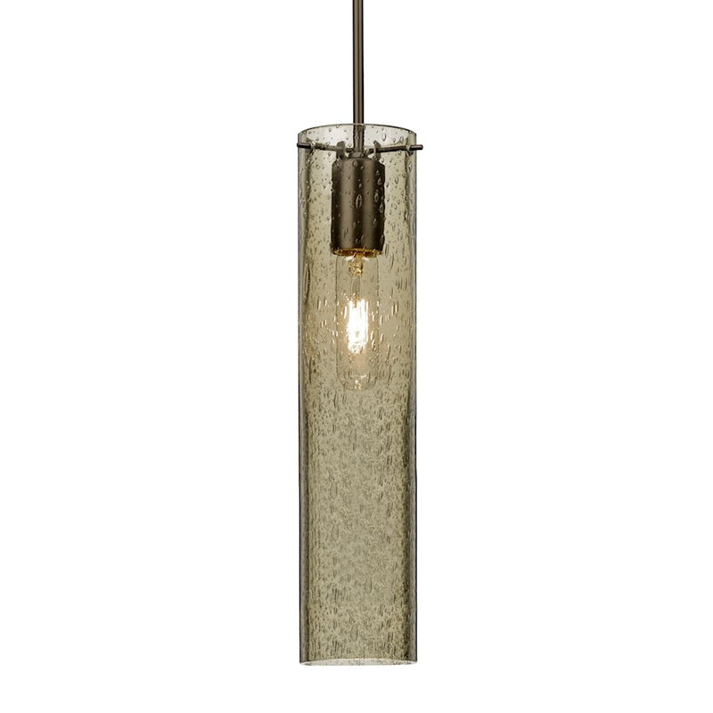 Besa Lighting Juni 16 1-Light Pendant | Transitional Bronze and Latte Glass | Kitchen Island & Dining Room | 3.5 x 16 in | Model 1JT-JUNI16LT-BR
