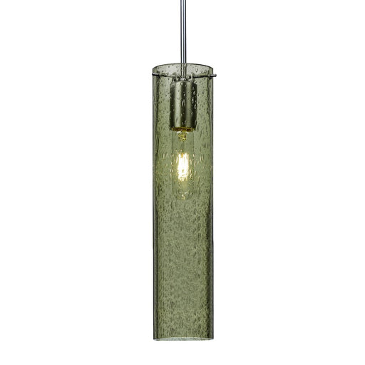 Besa Lighting Juni 16 1 Light Cord Pendant, Satin Nickel/Green - 1JT-JUNI16MS-SN