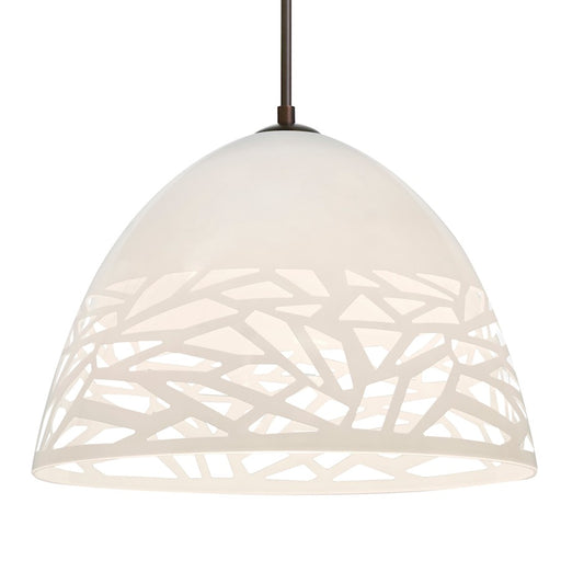 Besa Lighting Kiev 1 Light Cord Pendant, Bronze/White - 1JT-KIEVWH-BR