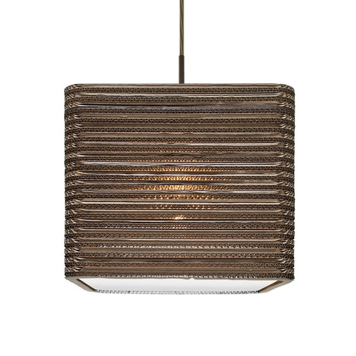 Besa Lighting Kirk 12 1 Light Pendant, Bronze/Beige - 1JT-KIRK12-LED-BR