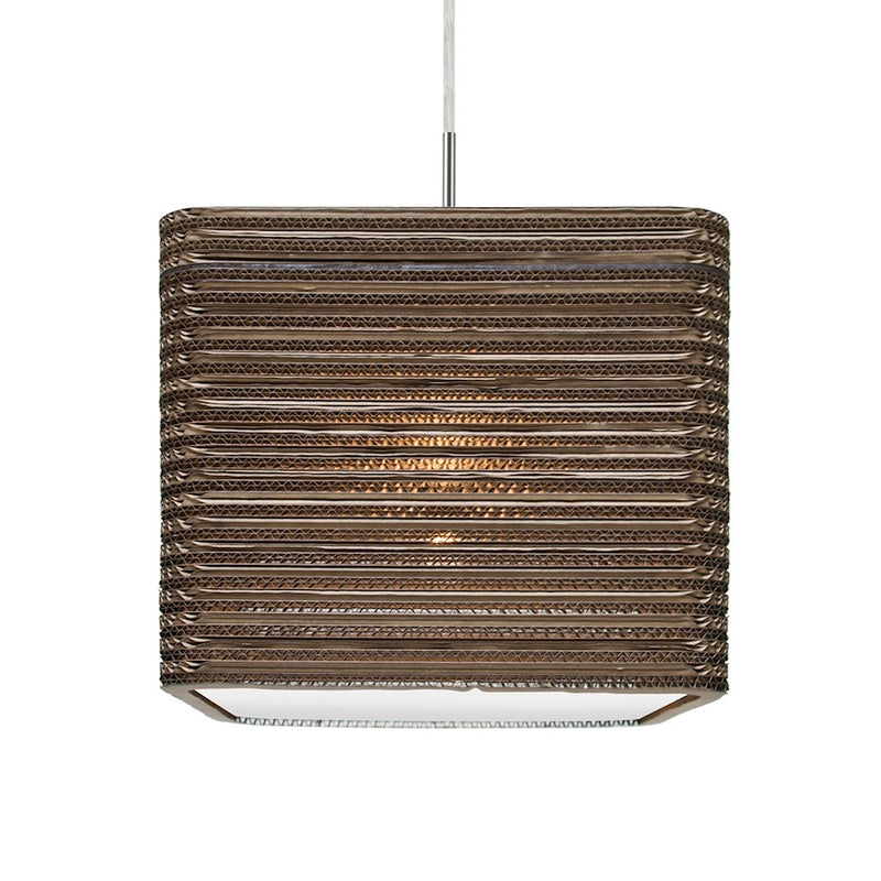 Besa Lighting Kirk 12 1-Light Pendant | Industrial Satin Nickel and Beige Cardboard | Kitchen Island & Dining Room | Model 1JT-KIRK12-LED-SN