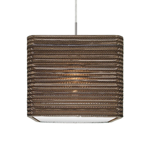 Besa Lighting Kirk 12 1 Light Pendant, Satin Nickel/Beige - 1JT-KIRK12-LED-SN