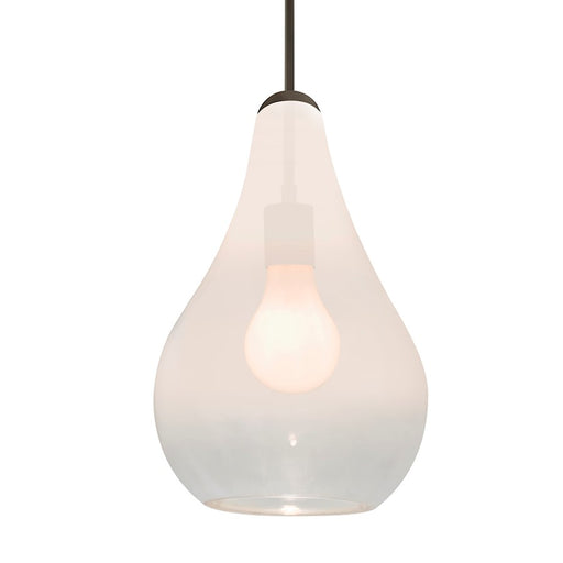 Besa Lighting Leon NWC 1 Light Cord Pendant, Bronze/White - 1JT-LEONWC-BR