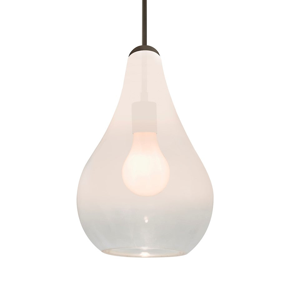 Besa Lighting Leon NWC 1 Light Cord Pendant, Bronze/White - 1JT-LEONWC-BR