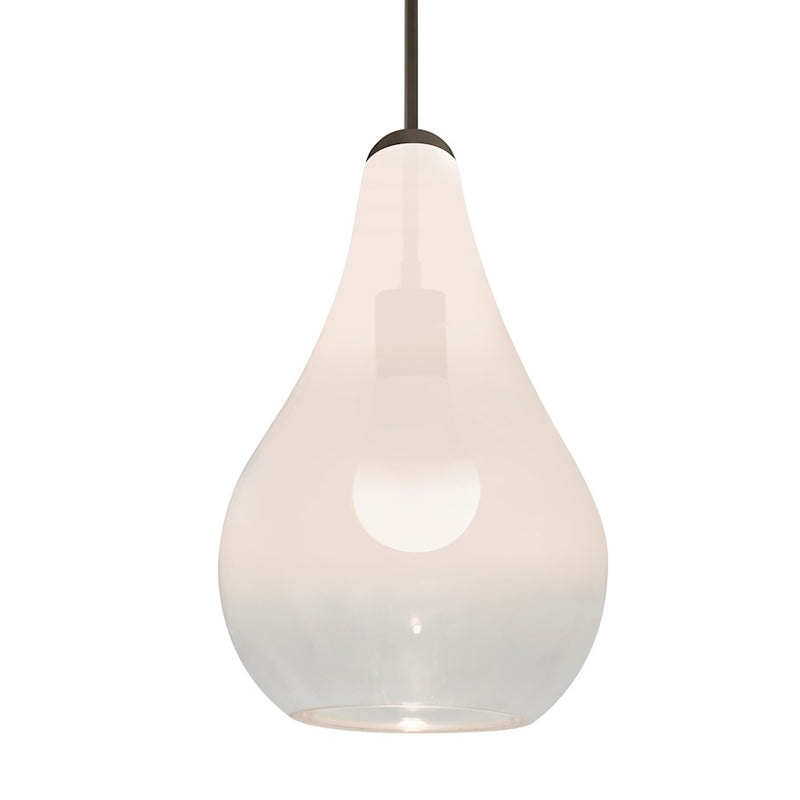 Besa Lighting Leon 1LT LED Cord Pendant, Bronze/White/Clear