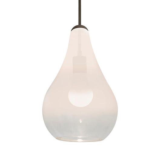 Besa Lighting Leon 1LT LED Cord Pendant, Bronze/White/Clear - 1JT-LEONWC-LED-BR