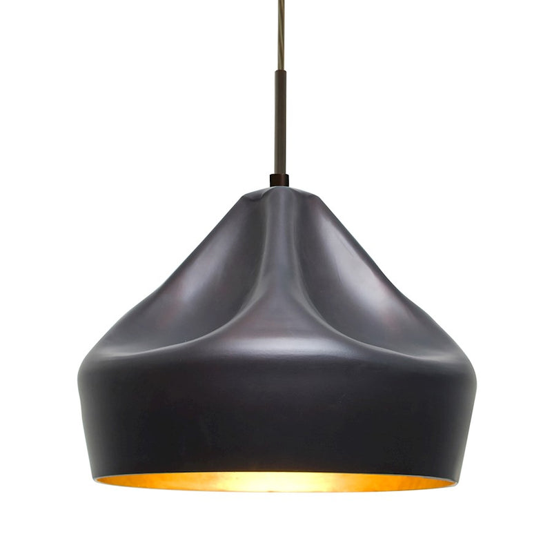 Besa Lighting Lotus 1 Light Cord Pendant, Bronze/Bronze