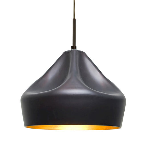 Besa Lighting Lotus 1 Light Cord Pendant, Bronze/Bronze - 1JT-LOTUS-BR