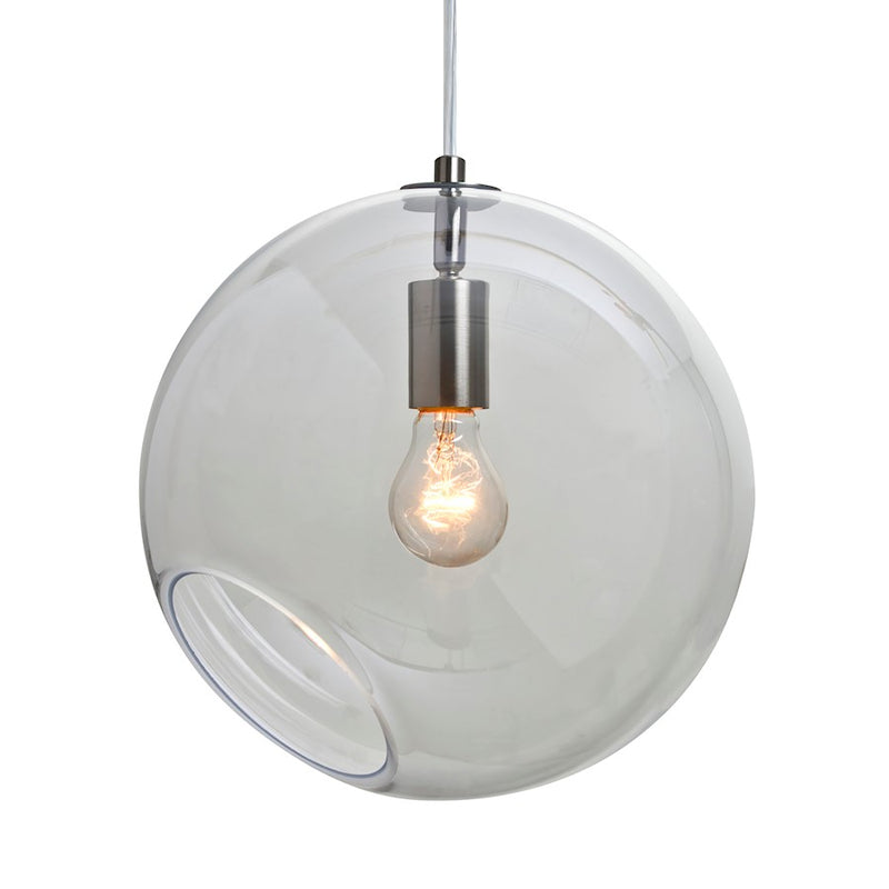 Besa Lighting Maestro 12 11in 1-Light Pendant | Transitional Satin Nickel and Clear Glass | Kitchen Island & Dining Room | Model 1JT-MAESTRO12CL-SN
