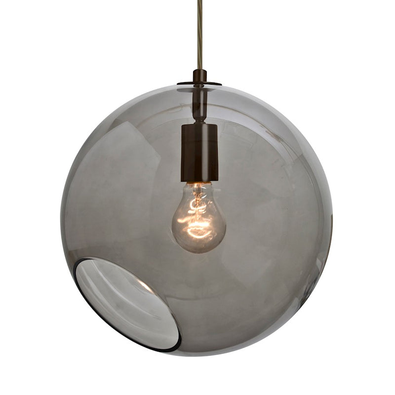 Besa Lighting Maestro 12 1-Light Pendant | Transitional Bronze and Smoke Gray Glass | Kitchen Island & Dining Room | Model 1JT-MAESTRO12SM-BR