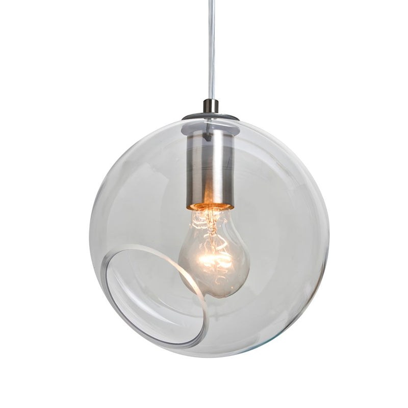 Besa Lighting Maestro 8 1-Light Pendant | Transitional Satin Nickel and Clear Glass | Kitchen Island & Dining Room | Model 1JT-MAESTRO8CL-SN