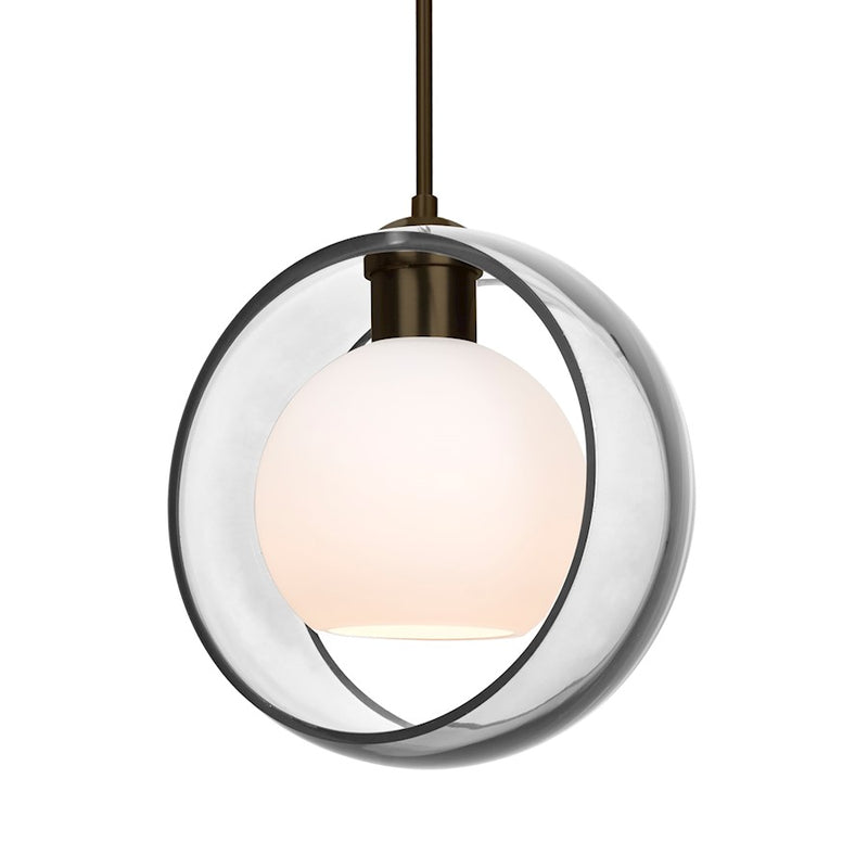 Besa Lighting Mana 1 Light Cord Pendant, Bronze/Clear