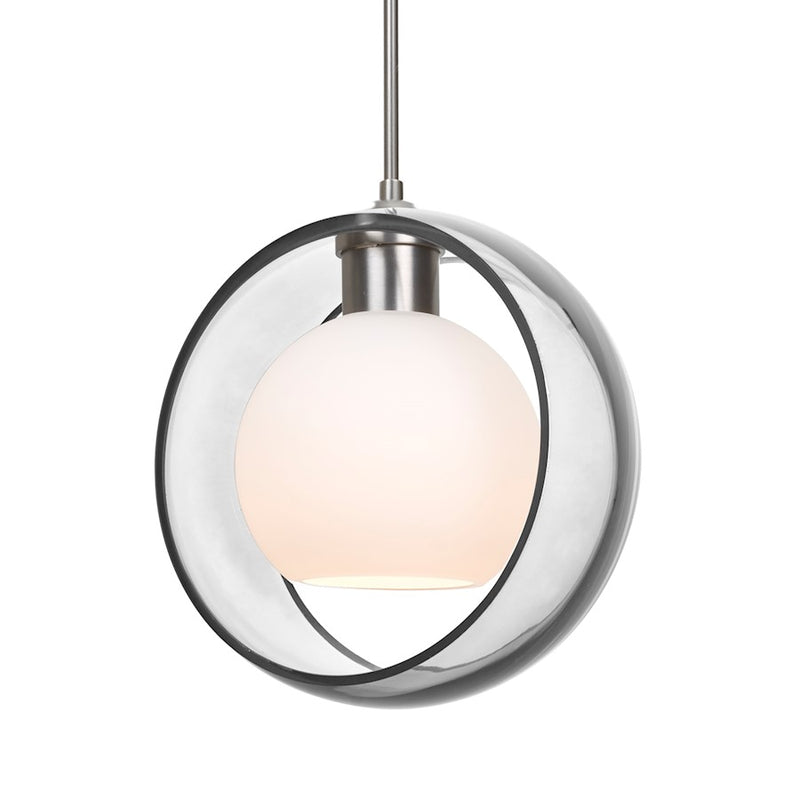 Besa Lighting Mana 9in 1-Light Pendant | Contemporary Satin Nickel and Clear Glass | Kitchen Island & Dining Room | 9 x 9 in | Model 1JT-MANACL-SN