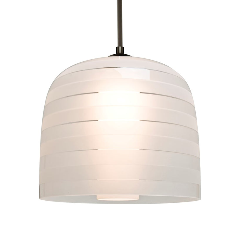 Besa Mitzi 10 1-Light Cord Pendant | Contemporary Bronze and White Glass | Kitchen Island & Dining Room | Model 1JT-MITZI10FR-BR