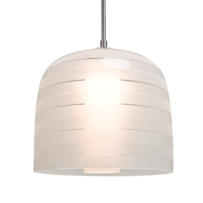 Besa Lighting Mitzi 10 9in 1-Light LED Pendant | Contemporary Satin Nickel and White Glass | Kitchen Island & Dining | Model 1JT-MITZI10FR-LED-SN