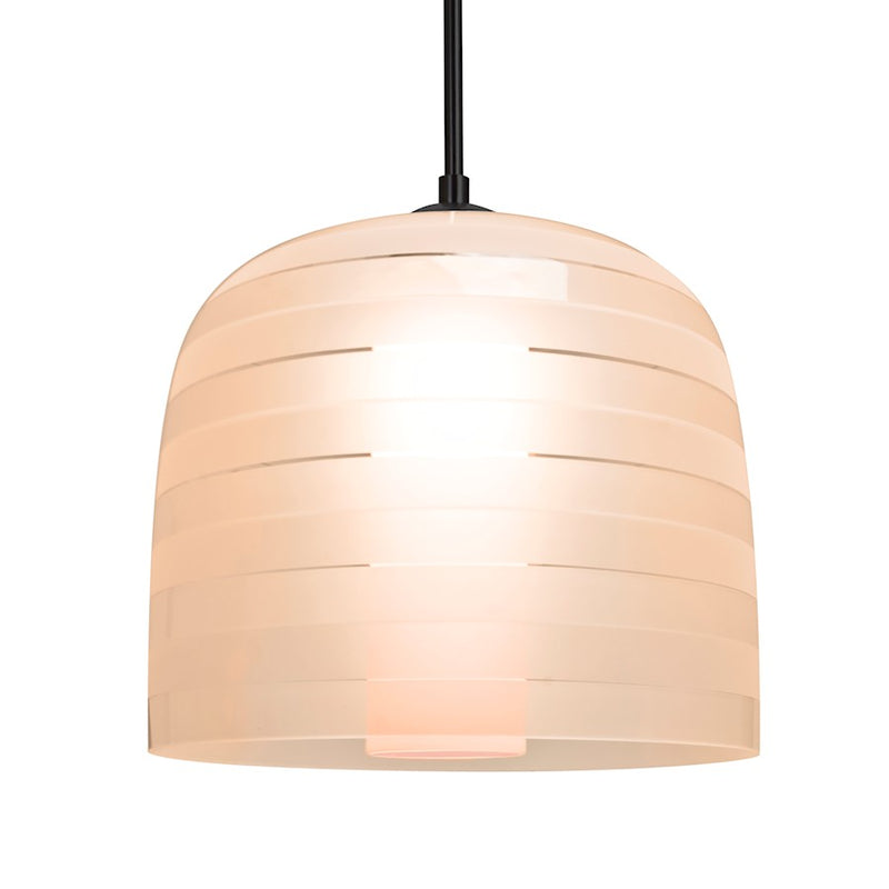 Besa Lighting Mitzi 10 1-Light LED Cord Pendant | Contemporary Black and Pink/Red Glass | Kitchen Island & Dining Room | Model 1JT-MITZI10SA-LED-BK