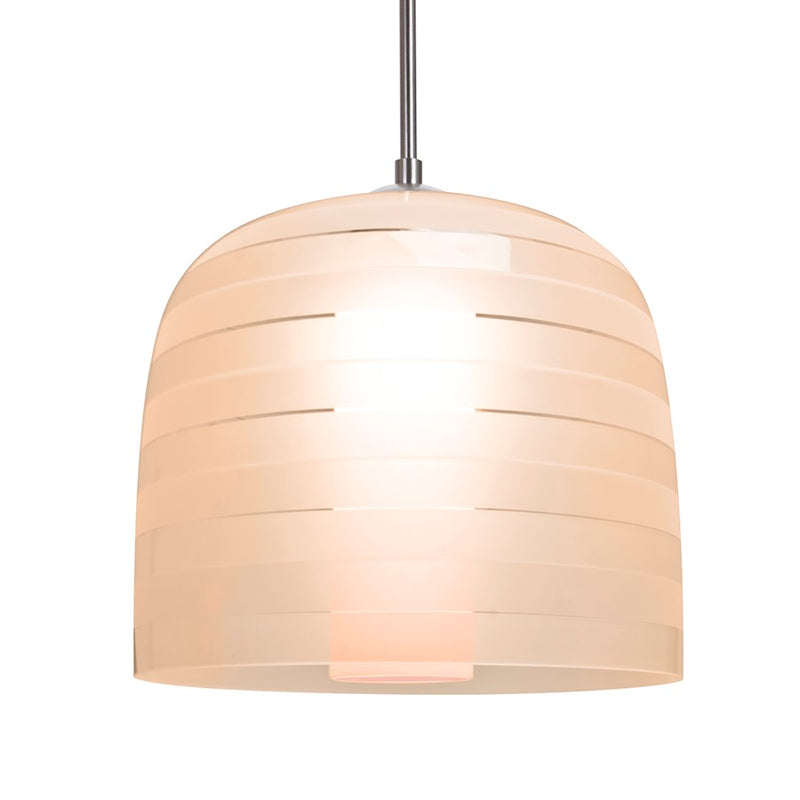 Besa Lighting Mitzi 10 1-Light Cord Pendant | Contemporary Satin Nickel and Pink/Red Glass | Kitchen Island & Dining Room | Model 1JT-MITZI10SA-SN