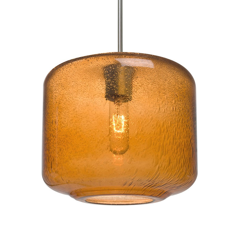 Besa Lighting Niles 10AM 1LT Cord Pendant, Amber/NickelBeige