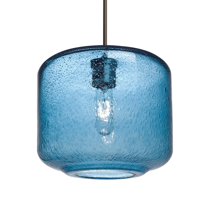 Besa Lighting Niles 10 1 Light Cord Pendant, Bronze/Blue - 1JT-NILES10BL-BR