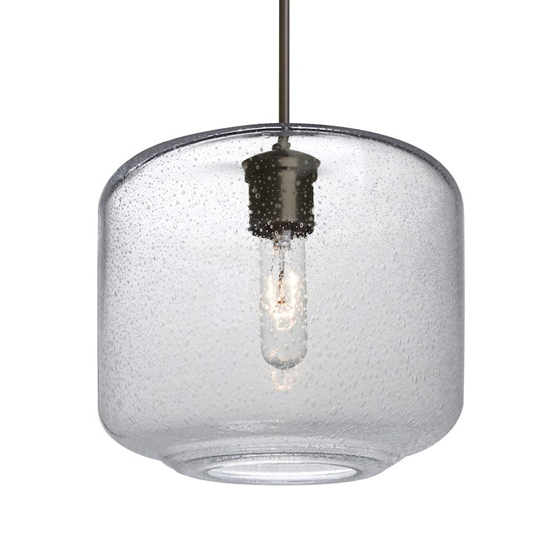 Besa Lighting Niles 10 1-Light Cord Pendant | Transitional Brushed Bronze and Clear Glass | Kitchen Island & Dining Room | Model 1JT-NILES10CL-BR
