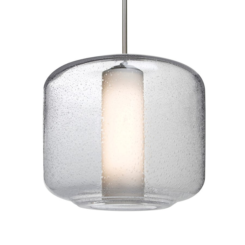 Besa Lighting Niles 10 1LT Cord Pendant, Nickel/Clear/Opal