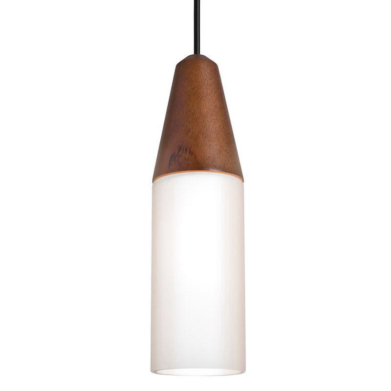 Besa Lighting Nini 12in 1-Light LED Pendant | Matte Black and White Glass | Kitchen Island & Dining Room | Model 1JT-NINIMD-LED-BK
