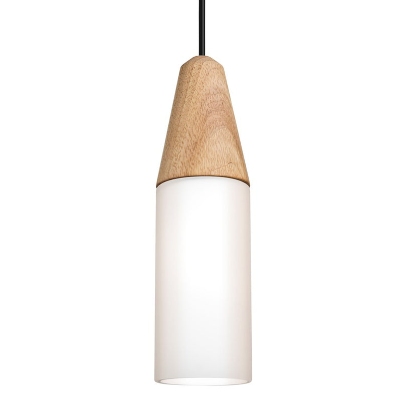 Besa Lighting Nini 12in 1-Light Cord Pendant | Contemporary Black and White Glass | Kitchen Island & Dining Room | Model 1JT-NININA-BK