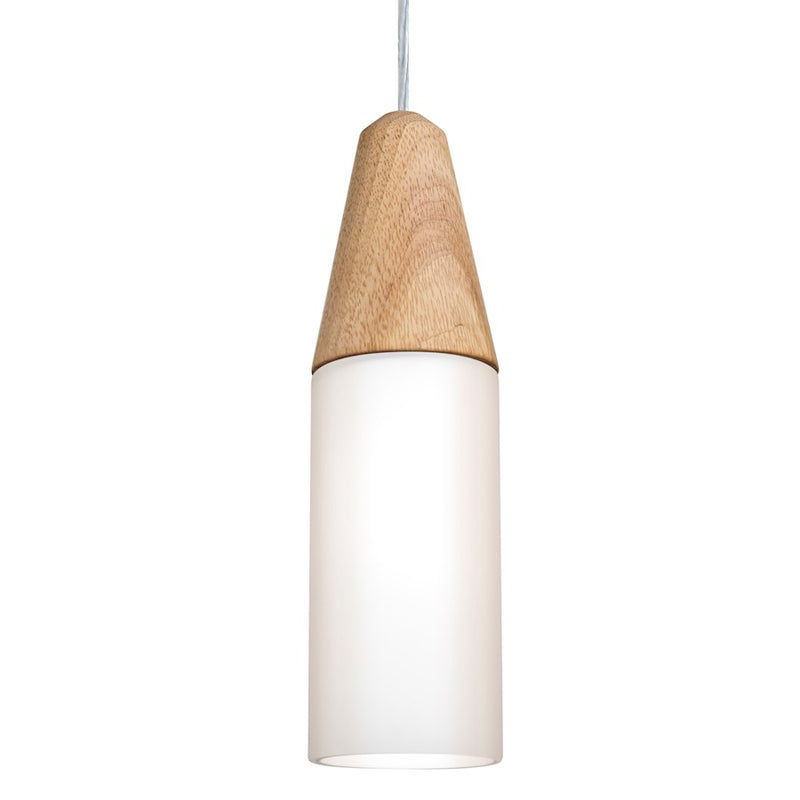 Besa Lighting Nini 12in 1-Light Cord Pendant | Contemporary Satin Nickel and White Glass | Kitchen Island & Dining Room | Model 1JT-NININA-SN