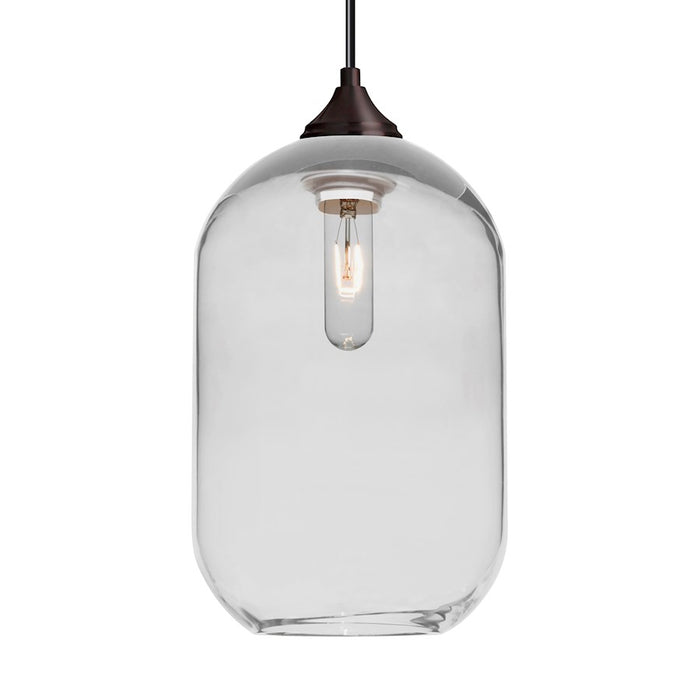 Besa Lighting Omega 12 1 Light Cord Pendant, Bronze/Clear - 1JT-OMEGA12CL-BR