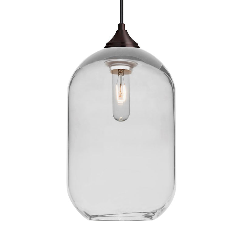 Besa Lighting Omega 12 1-Light Cord Pendant | Contemporary Bronze and Clear Glass | Kitchen Island & Dining Room | Model 1JT-OMEGA12CL-BR