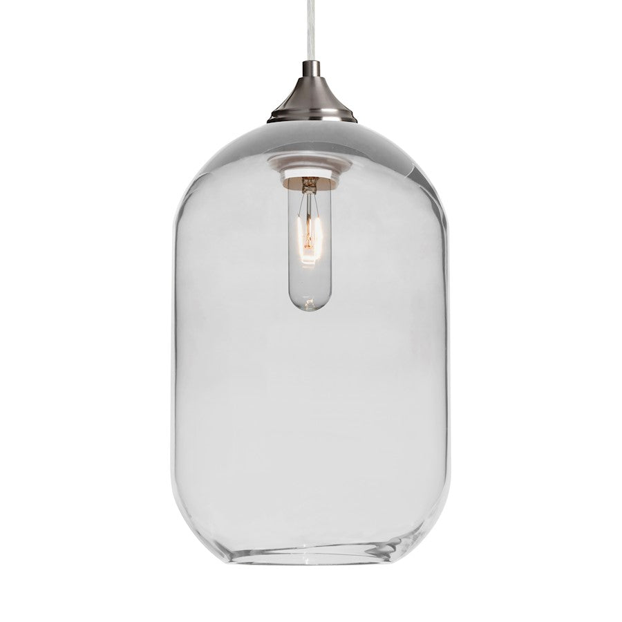 Besa Lighting Omega 12 1 Light Cord Pendant, NickelClear - 1JT-OMEGA12CL-SN