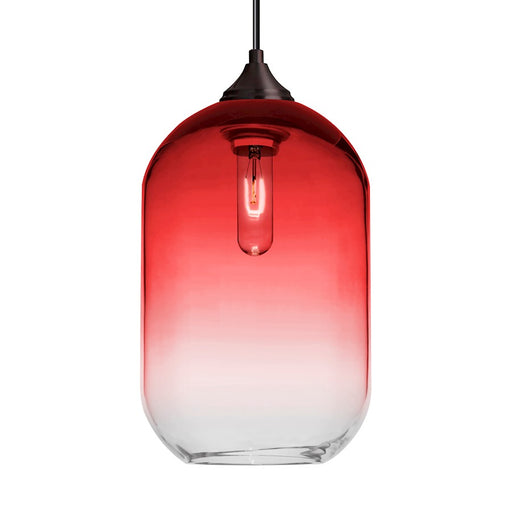 Besa Lighting Omega 12 1 Light Cord Pendant, Bronze/Red - 1JT-OMEGA12RD-BR