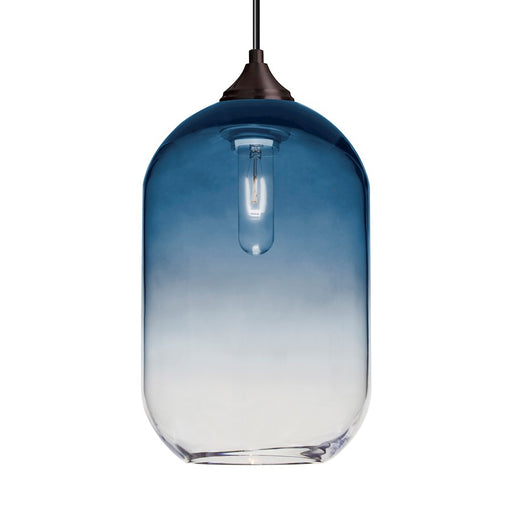 Besa Lighting Omega 12 1 Light Cord Pendant, Bronze/Blue - 1JT-OMEGA12ST-BR